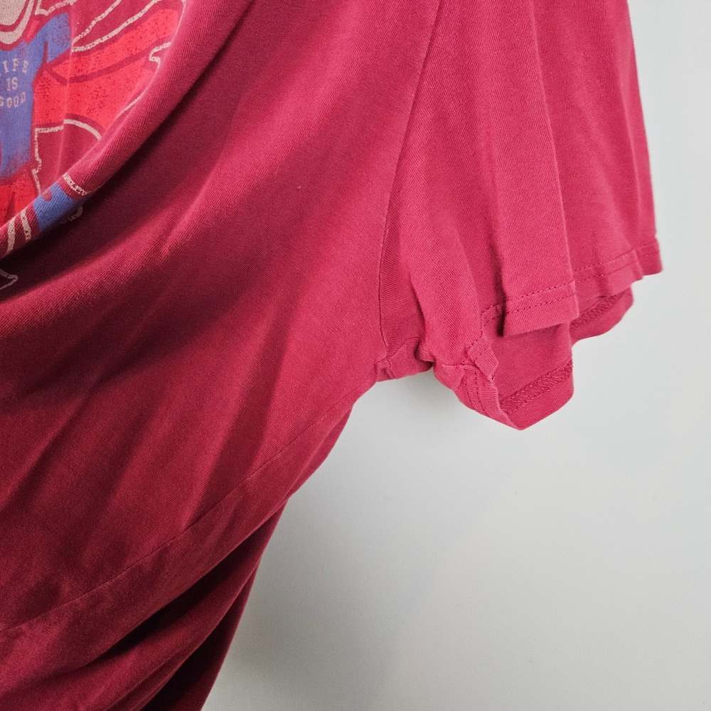 Life‎ Is Good Super Man Dad Dog Short Sleeve T-Shirt Sz L Smooth Tee Red - Picture 5 of 7